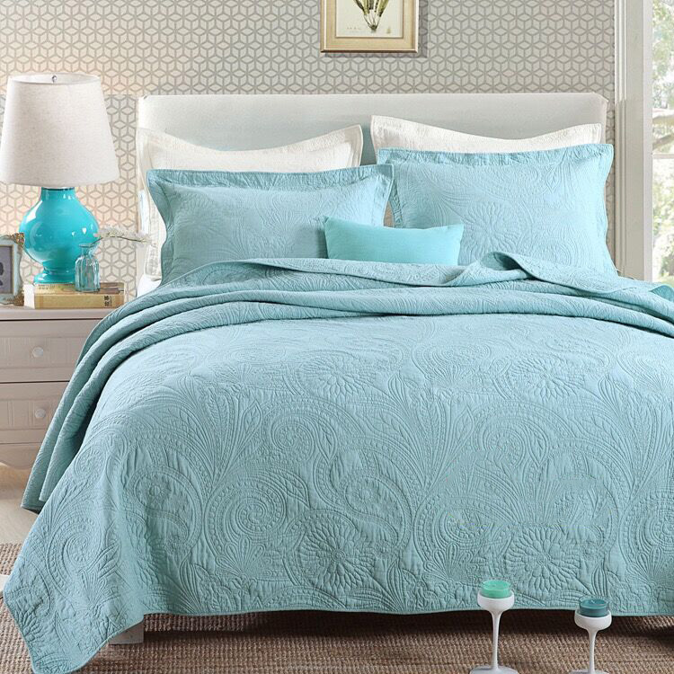 Ba mảnh bìa giường bông bông trải giường chắp vá Quilt máy lạnh kép được nắp bìa đã được rửa sạch bông - Trải giường ga giường