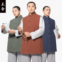 Shang Yuan Chunxia cotton vest jacket short Galan gown vest horse clip monk suit monk suit Buddhist costume