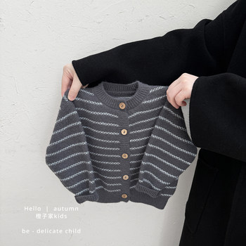 Boys spring and autumn korean round neck sweater jacket Boys spring and autumn korean round neck sweater jacket