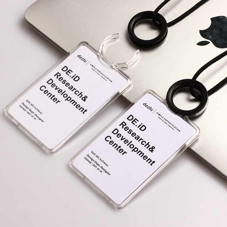 Transparent work card hanging rope double face display of work certificate cutting sleeve chest card hanging rope bus cutting sleeve student cutting sleeve