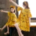 Trang phục dành cho trẻ em, quần áo mẹ và phụ nữ, váy mùa hè cho bé gái, phong cách Hàn Quốc mới 2019, phong cách phương Tây cho bé gái, váy trẻ em màu đỏ lưới - Trang phục dành cho cha mẹ và con Trang phục dành cho cha mẹ và con