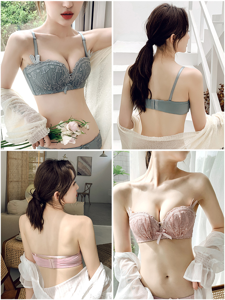 đồ lót quây womens ngực nhỏ tụ tập mỏng áo ngực phù hợp với vòng thép có thể điều chỉnh trên áo ngực hỗ trợ chống trượt.