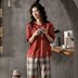 Hàn Quốc phiên bản của phụ nữ pajama ngắn tay chín điểm quần cotton mùa hè mỏng sinh viên đáng yêu cô gái nhà đồ. 