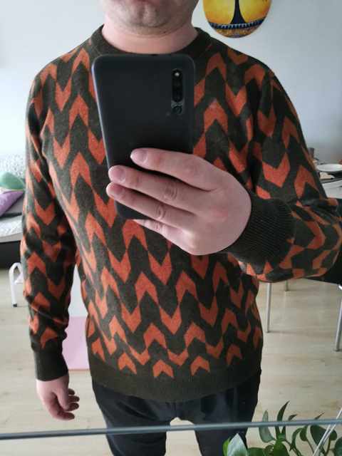 Slim fit color block wool sweater men's round neck pullover sweater ດູໃບໄມ້ລົ່ນແລະລະດູຫນາວ