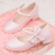 Girls' High-Heeled Shoes, Performance Shoes, Spring and Summer New Sandals with Dresses, Big Children's Princess Shoes, Little Girls' Pearl Leather Shoes