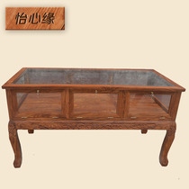 Chinese antique mahogany watch treasure table Jade jewelry display counter Rosewood solid wood antique jewelry display cabinet display cabinet