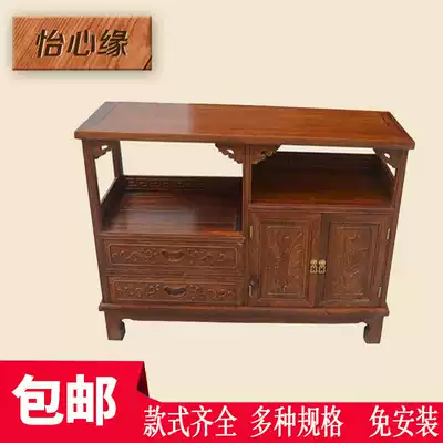 Mahogany tea cabinet storage small tea cabinet solid wood Rosewood Chinese cabinet hedgehog red sandalwood living room boiling water side cabinet