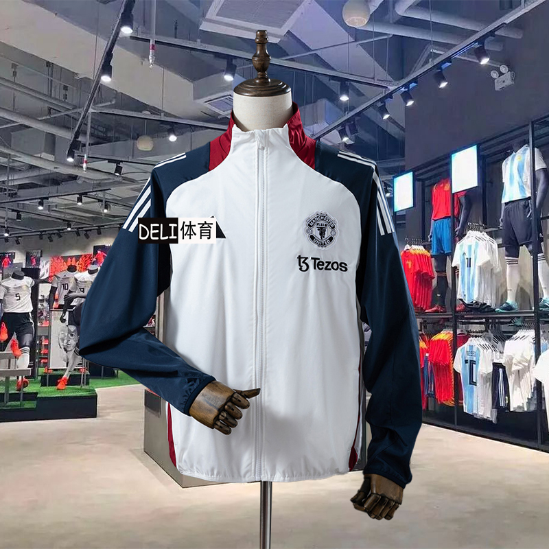 Premier League 24/25 Season Manchester United Lightweight Jacket Casual Sports Stand-Collar Windbreaker Warm-Up Football Jacket