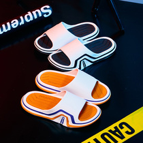 2022 tide brand slippers mens summer one-word slippers mens wear-resistant couples simple beach shoes Korean version non-slip sandals