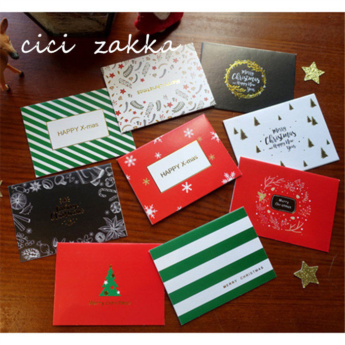 5 Christmas cards Simple bronzing Christmas cards Blessing cards Christmas Tree decoration cards Greeting cards