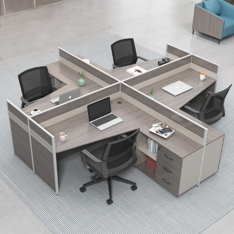 Office Screen Staff Desk Chair 2 4 6 People with a minimalist modern employee station Seat Desk