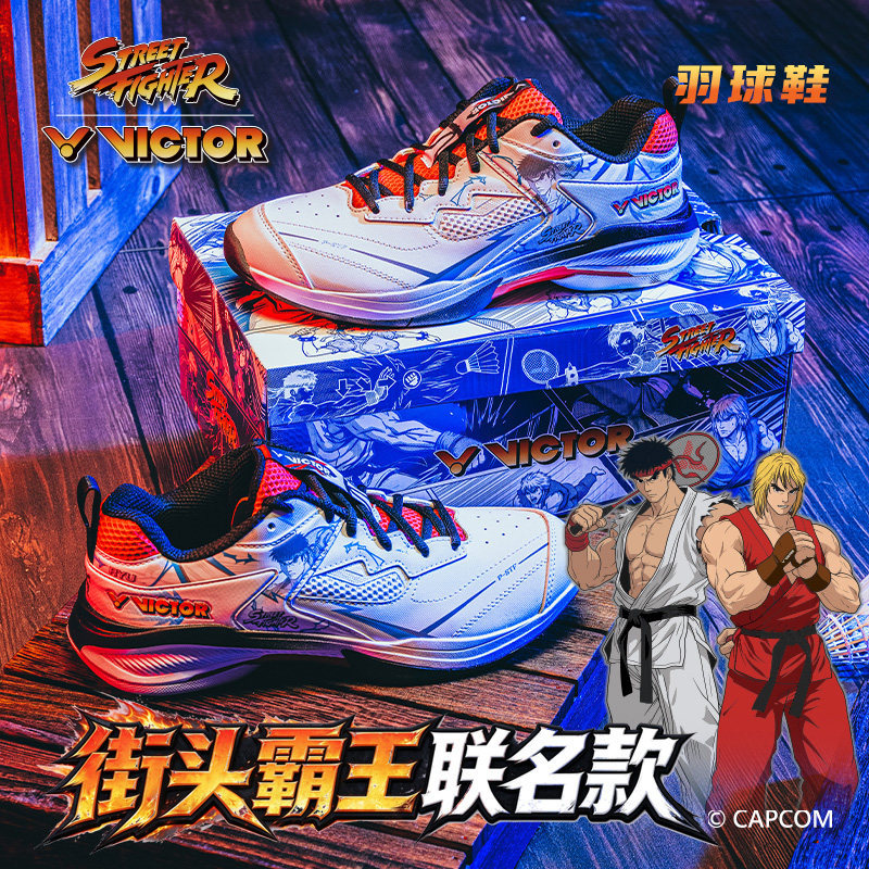 Victor Victory Badminton Shoes Street Fighter Collaboration Men's Non-Slip Wear-Resistant Sports Shoes P-Stf Victor Victory Badminton Shoes Street Fighter Collaboration Men's Non-Slip Wear-Resistant Sports Shoes P-Stf