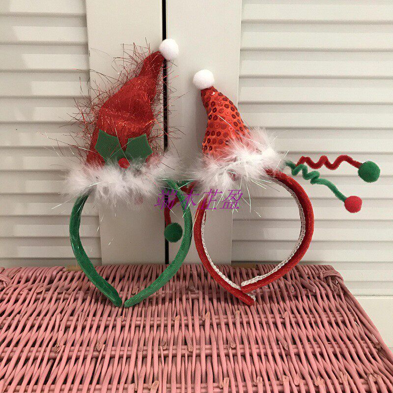 Christmas Christmas Christmas Eve Children's cloth Art Deco Decorative Hair Hoop Little Kids Show Hair Accessories Festive Headwear