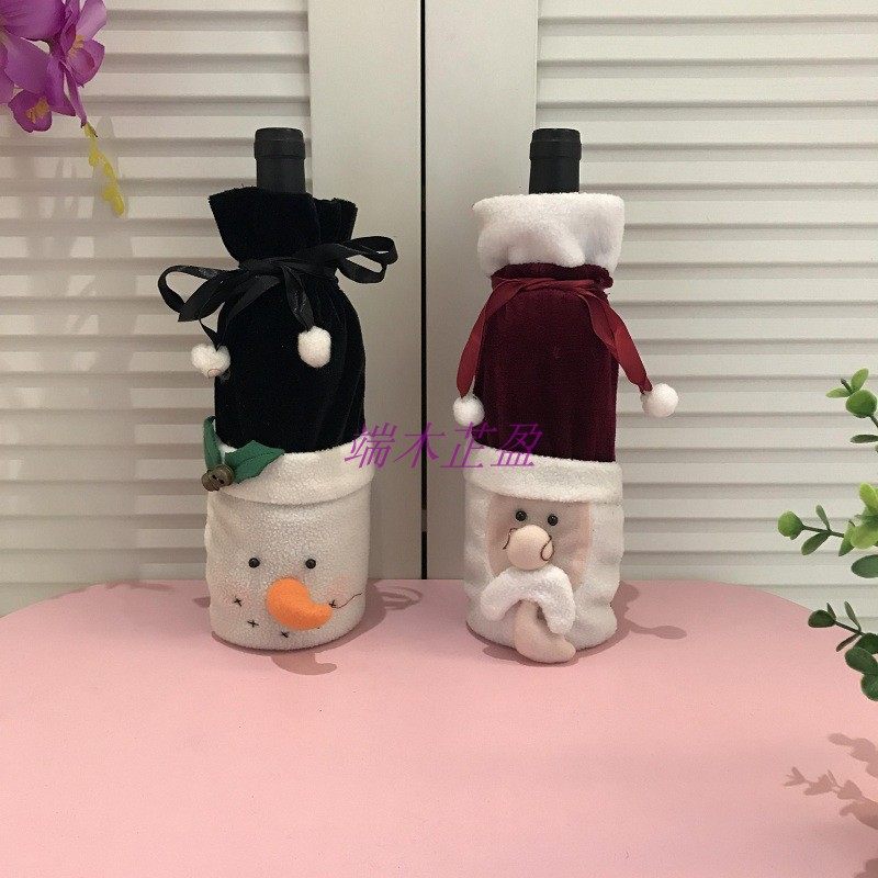 Christmas Christmas Christmas Christmas Santa Claus snow Man bunches Wine Wine Bottle Clothe Wine Jacket 