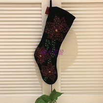 Christmas Christmas Eve British Handmade Embroidered Sequin Christmas Socks High-end Gift Bag