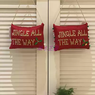 Christmas Christmas Eve letter embroidery hanging ornaments jingle all the way window hanging bag