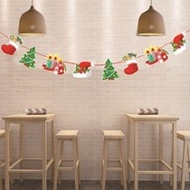 Christmas Christmas Christmas Eve Company party events arranged to decorate colorful ribbons to pull flags