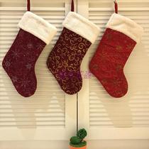 Christmas Christmas Eve Christmas stocking velvet vintage gift bag fabric decoration gift socks
