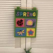 American Pastoral Dragonfly Snail Beetle Flag Children's Day Kindergarten Painting Spring Pastoral Fabric Wall Hanging