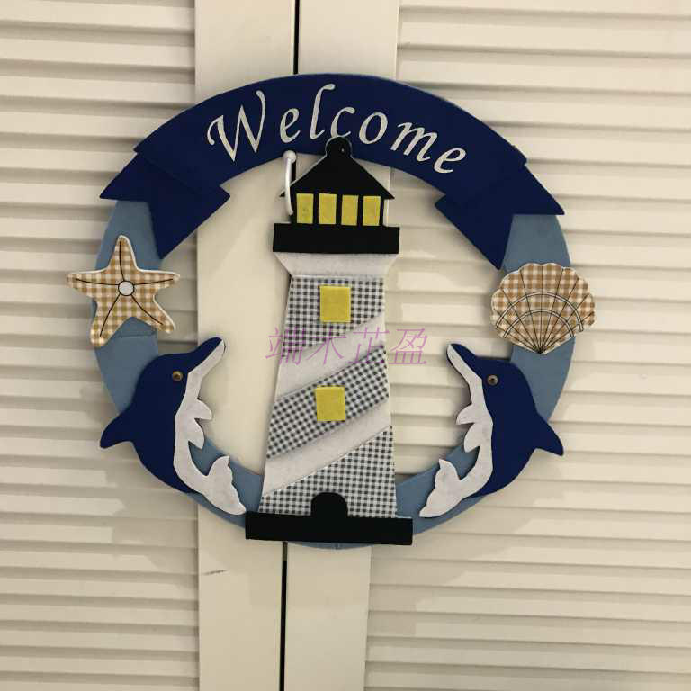 Mediterranean style door hanging bar cafe modeling house dining room fabric wreath decoration