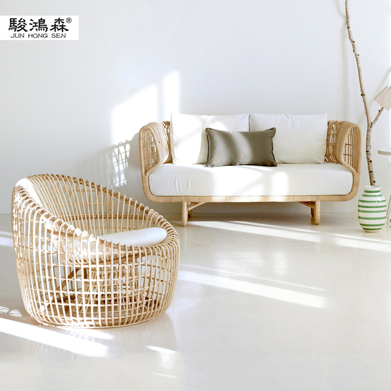 Outdoor rattan sofa sunscreen waterproof courtyard terrace outdoor sunshine room sofa chair leisure combination furniture