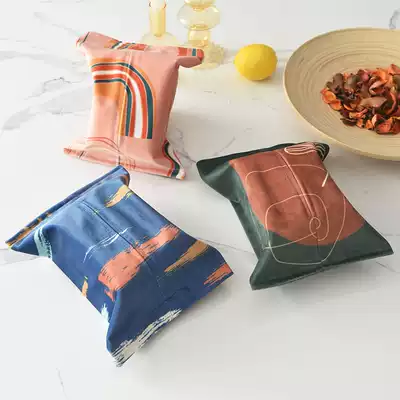 Modern creative fabric tissue cover car toilet paper box Living room bedroom study storage tissue box can be customized