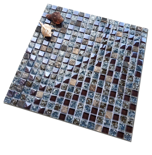 Голубая хрустальная стеклянная ледяная мозаика