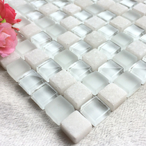 White flower crystal glass ice crack mosaic TV background wall tile bathroom puzzle self-adhesive wall KTV