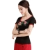 Phong cách Trung Quốc mùa hè phong cách quốc gia áo sơ mi nữ thêu áo thun nữ Slim cotton thêu tay ngắn chạm đáy mỏng - Áo phông