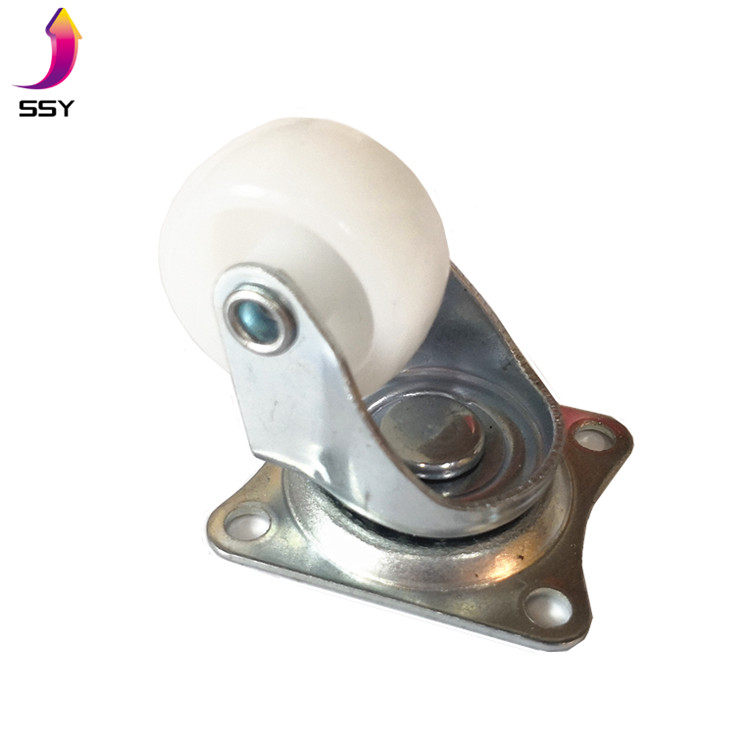 1-inch universal wheel wear-proof white PP nylon castors smart trolley accessories push wheel wheels