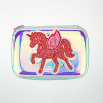 Laser pen bag Unicorn pen box girl primary school student Korean mirror stationery box personality Australian pencil bag net red