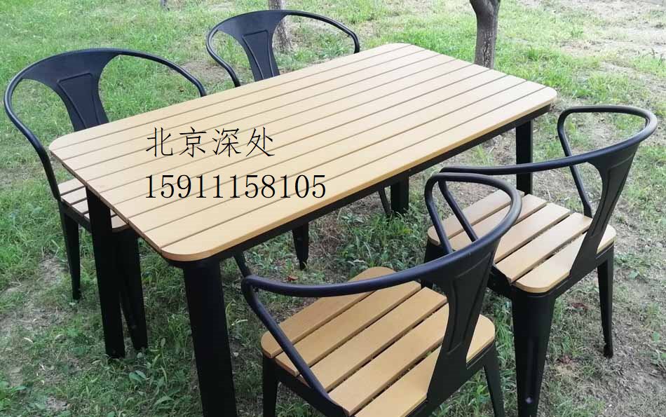 Outdoor anti-corrosive plastic wood table and chairs combined balcony outdoor iron art long table tea table simple casual patio open air-Taobao