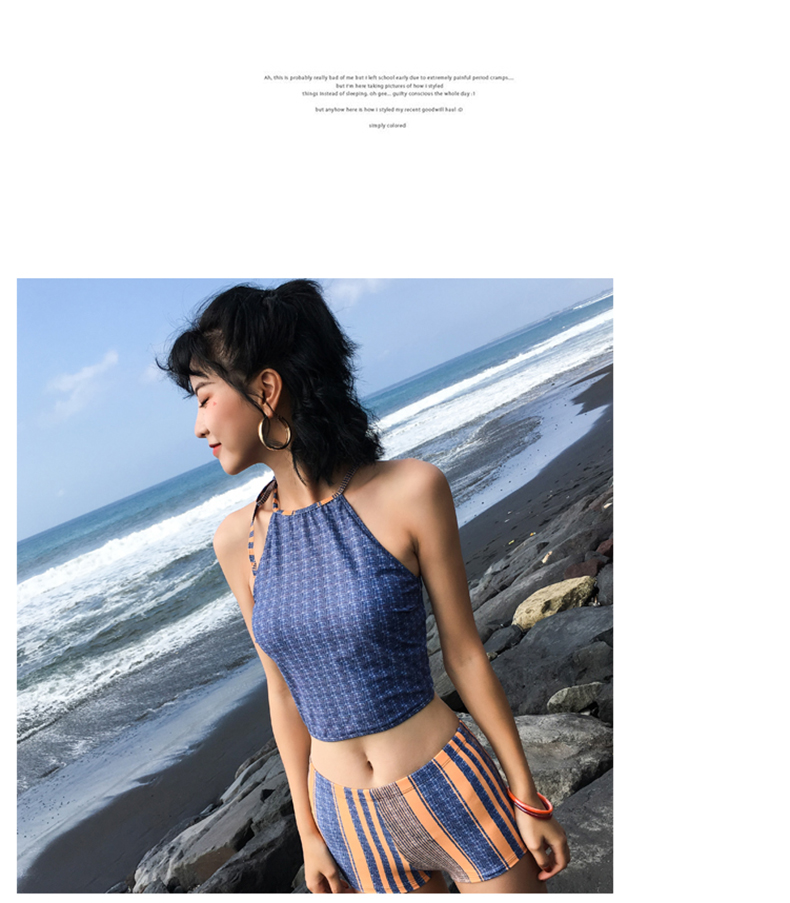 Bộ đồ bơi Mulang chia ba mảnh bikini bảo thủ boxer Hàn Quốc gợi cảm giảm béo bụng mùa xuân tắm phù hợp với nữ - Bikinis áo bơi cho người béo