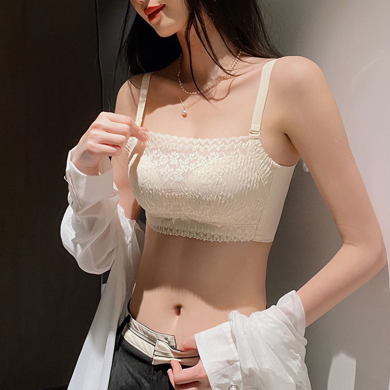 Victoria Tube Top Bra for Women with Small Breasts Gathered to Look Bigger in Summer, Anti-Exposure, Wrapped Breasts, Anti-Sagging Bra