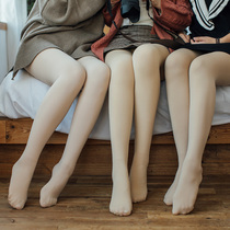 Second kill 16 yuan baby velvet thickened Terry pantyhose autumn and winter show thin leg artifact female pressure bottomboard socks