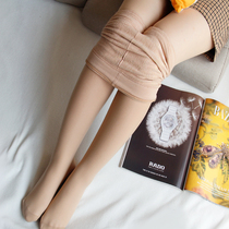 Light leg artifact female autumn and winter plus velvet thickened flesh color T crotch leggings stockings double foot pantyhose