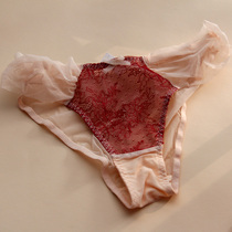 Sexy sheer panties ladies hot high fork thin mesh lace briefs transparent thin breathable mid-rise pants