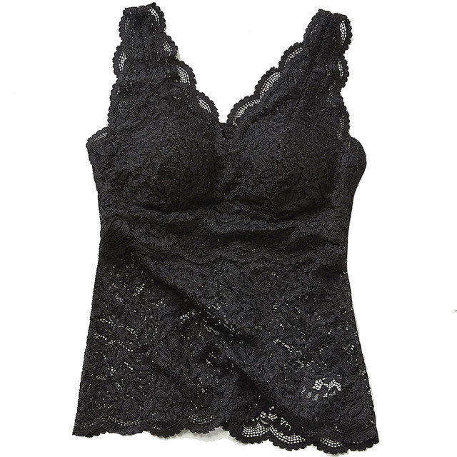 Livi camisole underwear ຂອງແມ່ຍິງ lace hollow ງາມກັບຄືນໄປບ່ອນເລິກ V inner wear ບໍ່ມີ bra- sexy bottoming outer wear trendy