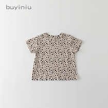 Girls T-shirt summer children thin short sleeve coat children foreign BAO WEN summer dress Korean baby Tide brand T-shirt