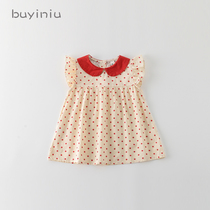 Baby skirt cloth girl childrens clothing 2021 childrens summer dress foreign style princess dress girl Summer Net red dress