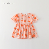 Girl dress cloth girl dress girl girl baby Summer Foreign Trade short sleeve princess skirt children Foreign trade small skirt