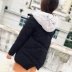 Yi Fei 2018 mùa đông mới cao ngắn không đều trùm đầu dây kéo dày màu trắng vịt xuống áo khoác nữ - Xuống áo khoác