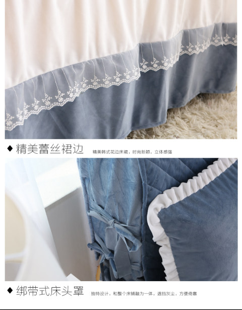 Phương pháp giường flannel váy trong một mảnh nhung bông khăn trải giường Levin Coral giường dày tấm bìa chăn trượt giường doanh nghiệp - Váy Petti ga giường viền ren