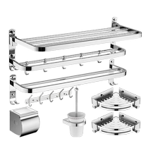 Вешалка для полотенец без перфорации из нержавеющей стали стеллаж для хранения вещей в ванной комнате настенный подвесной набор для унитаза и ванной комнаты 3306