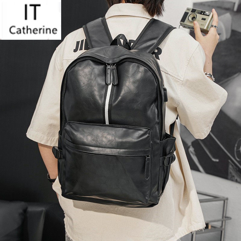 Hong Kong Fashion Genuine Leather Rear Shoulder Bag Men 2022 Han Edition Male Pack Student Bag Wave Travel Bag Computer SHOULDER BAG SINGLE SHOULDER