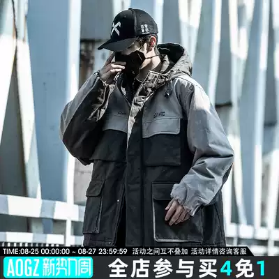 Xiaobin Guo tide functional wind cotton clothes men's tide brand 2020 new multi-pocket winter jacket hooded thickened cotton coat