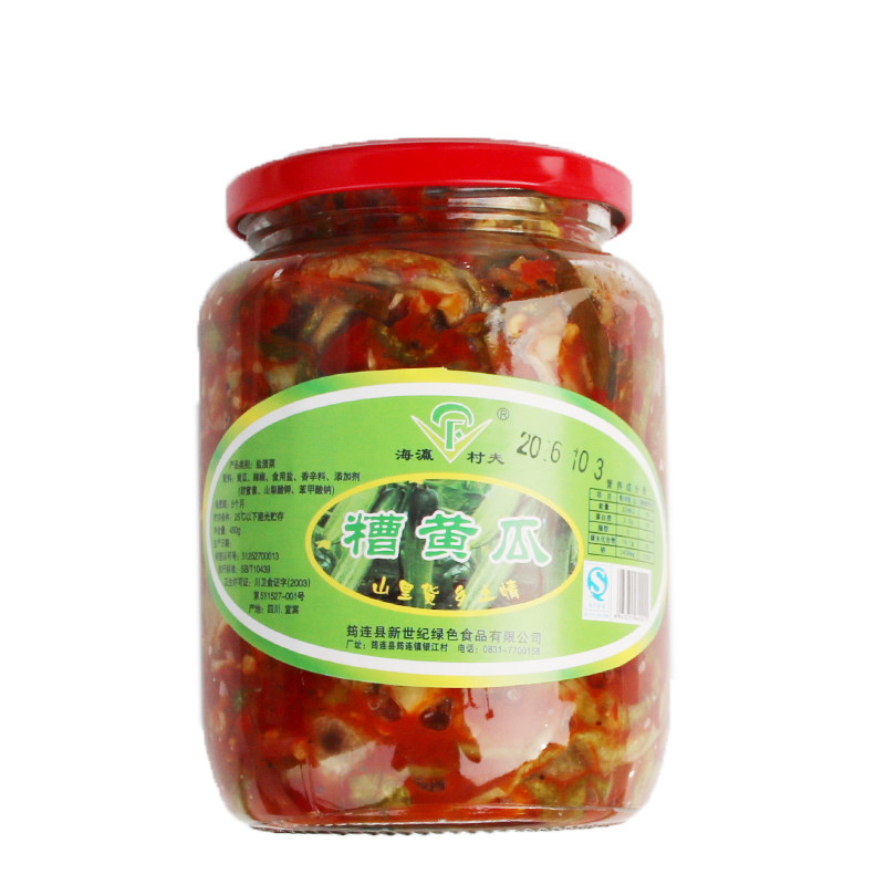 Broken Down Village Fu Bad Cucumber Bottled 450 gr Spicy Mess Cucumbers Sichuan Yibente to open the stomach for the next meal