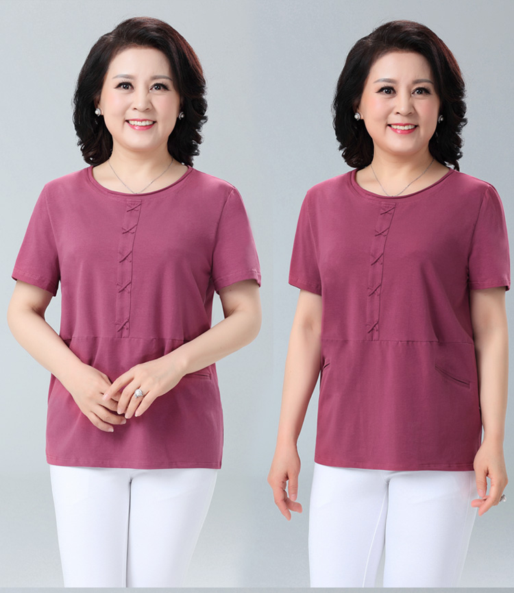 Trung niên và mập cộng với áo thun nữ mùa hè ngắn tay của phụ nữ XL. - Áo phông áo thun nữ tay dài