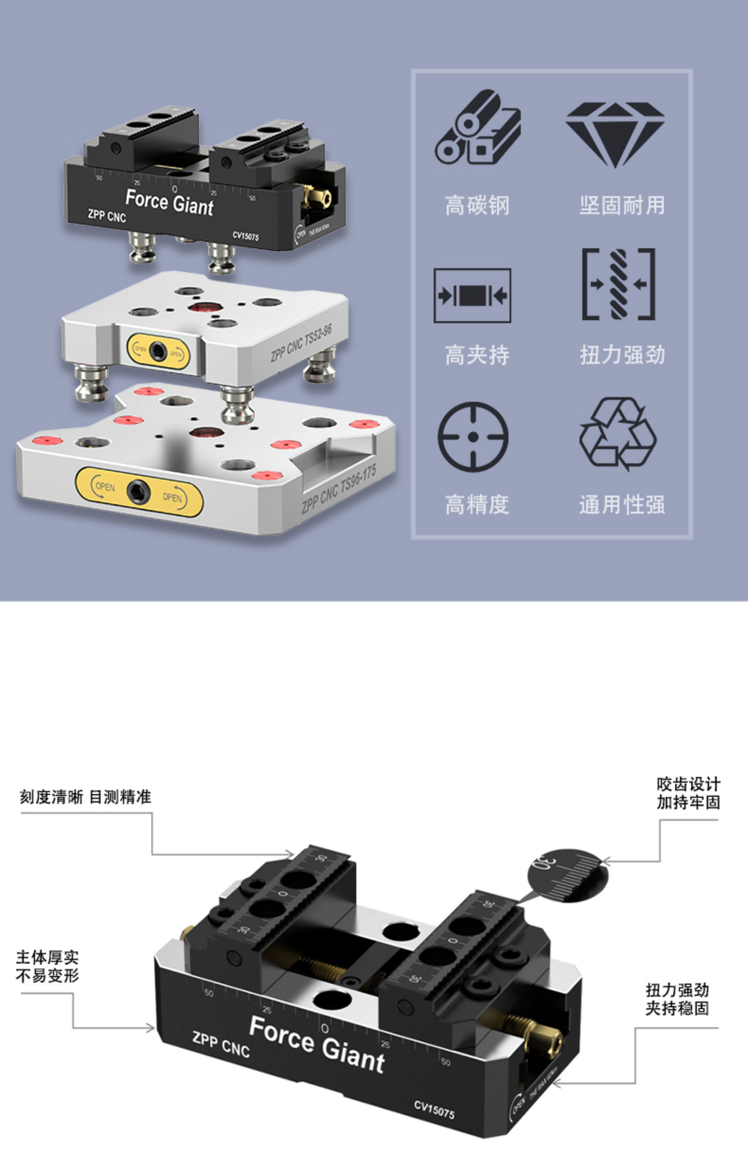 cnc加工/铣床 环球三爪卡盘200高精度自定心卡盘cnc工装夹具零点定位快换夹具