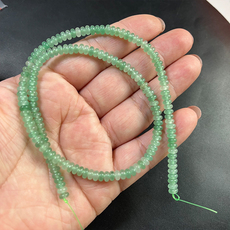 DIY аксессуары 4mm*2mm绿东陵算盘珠隔珠配珠半成品手工串珠饰品锁骨链配件